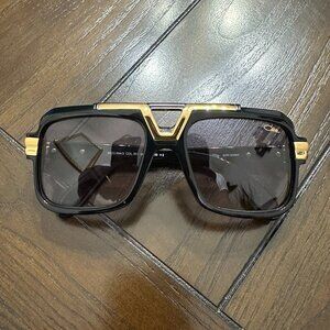 NEW Cazal Legends 664/3 001 Shiny Black Gold Grey Gradient Sunglasses